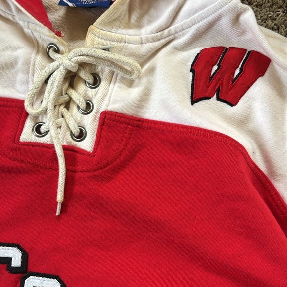 Vintage Champion Campus Heritage Mens XL Cotton Graphic Wisconsin Hockey Hoodie - Picture 3 of 7